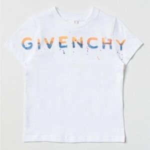 Givenchy Kids White Tee with Blue and Orange Logo